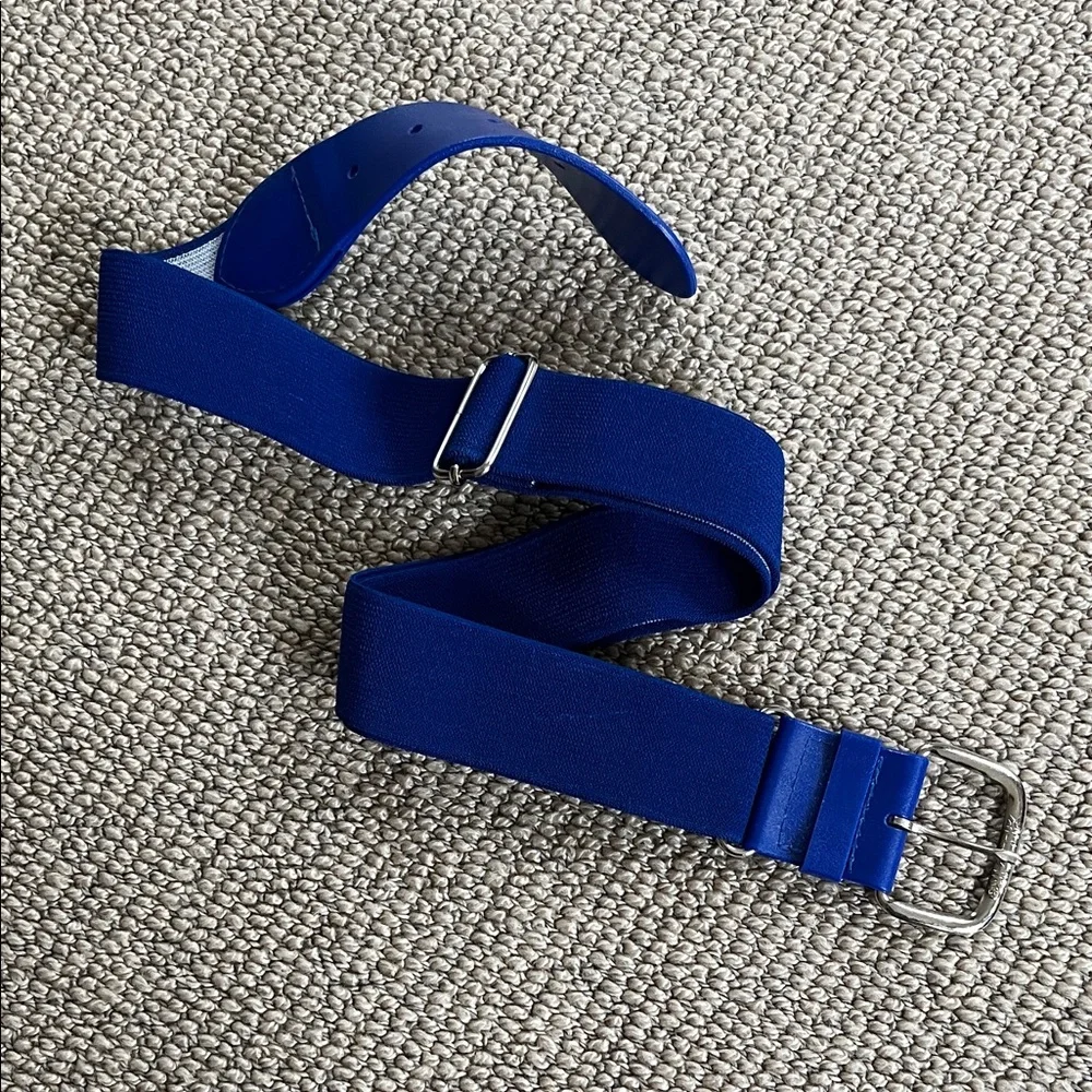 ⚾️Blue Elastic Webbing Belt with Silver Buckle